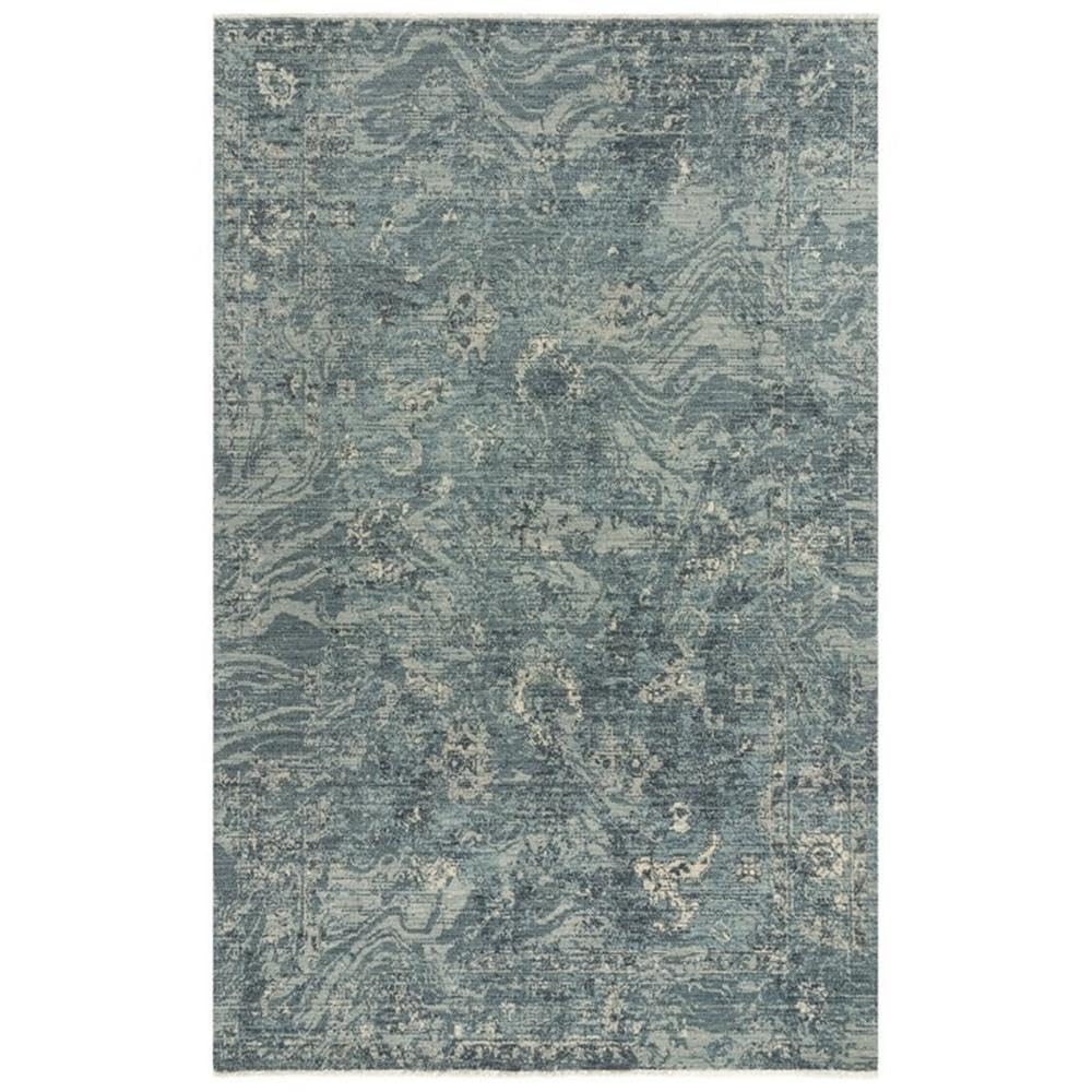 Intrepid 5' X 8' Abstract Blue/Gray/Ivory Hybrid Area Rug