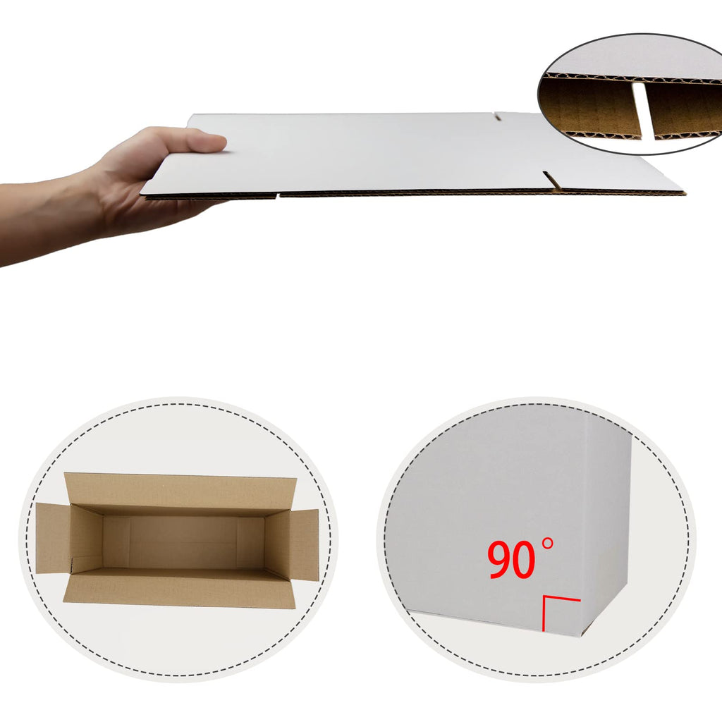 Sodissa 12X9X4 Inches Shipping Boxes, White Corrugated Cardboard Boxes For Small Bussiness, 25 Pack