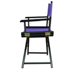Casual Home 200-02/021-41 18" Black Frame-Purple Canvas Director Chair Classic Height, Blackframe