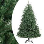 vidaXL 82.7" Infinity Green Artificial Hinged Christmas Tree with Stand and 1813 PVC Tips - Indoor and Outdoor - Cost-Effective Reusable Xmas Tree