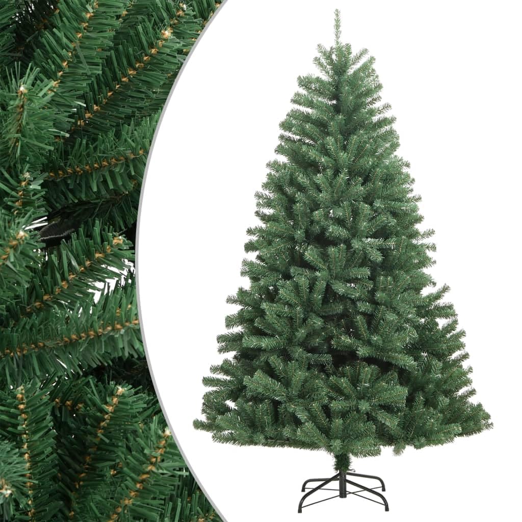 vidaXL 82.7" Infinity Green Artificial Hinged Christmas Tree with Stand and 1813 PVC Tips - Indoor and Outdoor - Cost-Effective Reusable Xmas Tree