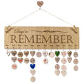 Yuqi Present For Moms Dads From Daughter Son- Wooden Family Birthday Reminder Calendar Board Wall Hanging- Days To Remember- Gre