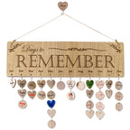 Yuqi Present For Moms Dads From Daughter Son- Wooden Family Birthday Reminder Calendar Board Wall Hanging- Days To Remember- Gre