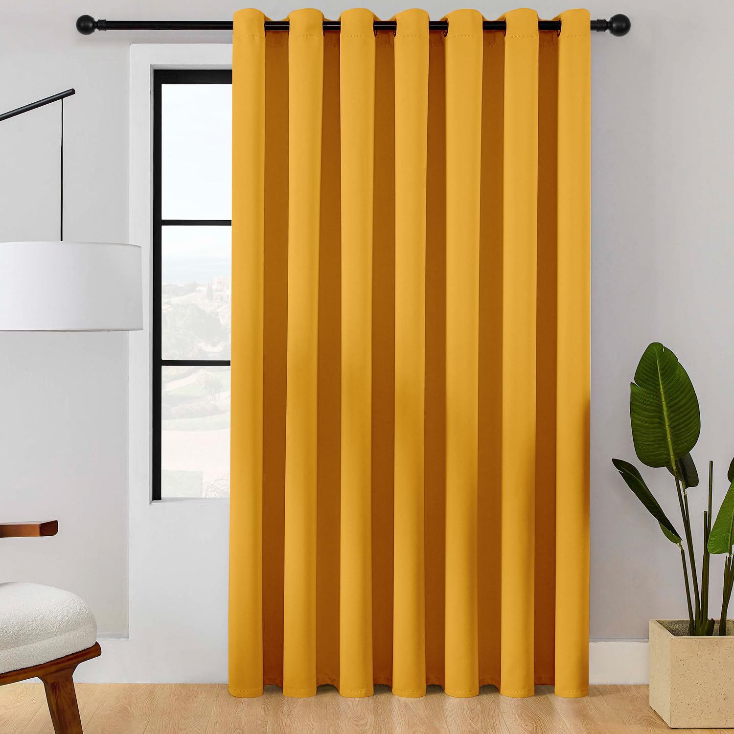 Chrisdowa Room Divider Curtain 84 Inches Long, Wide Blackout Sliding Door Curtain For Bedroom, Room Darkening Privacy Window Cur