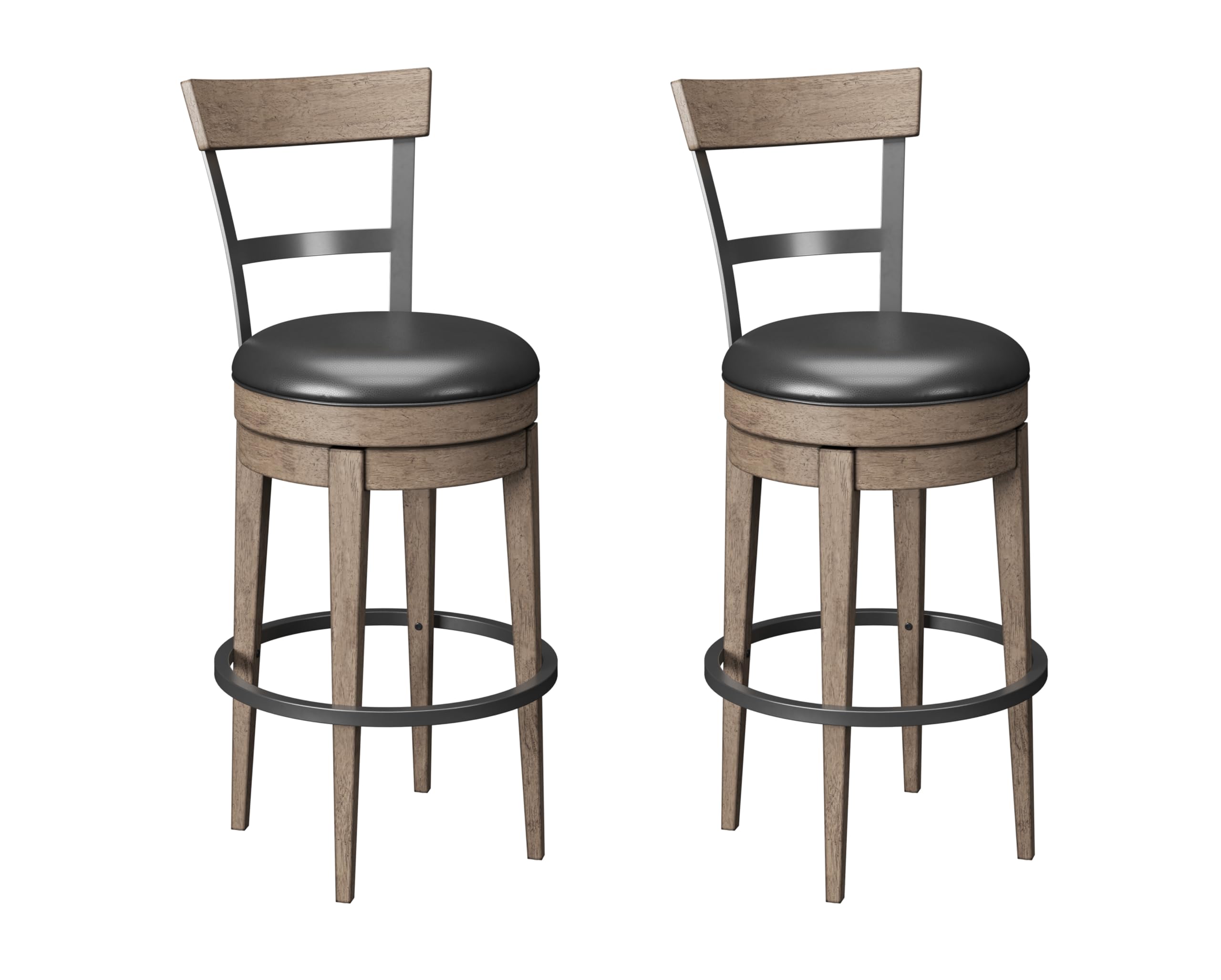 Wallce & Bay Benti Pecan Brown Swivel Bar Stool