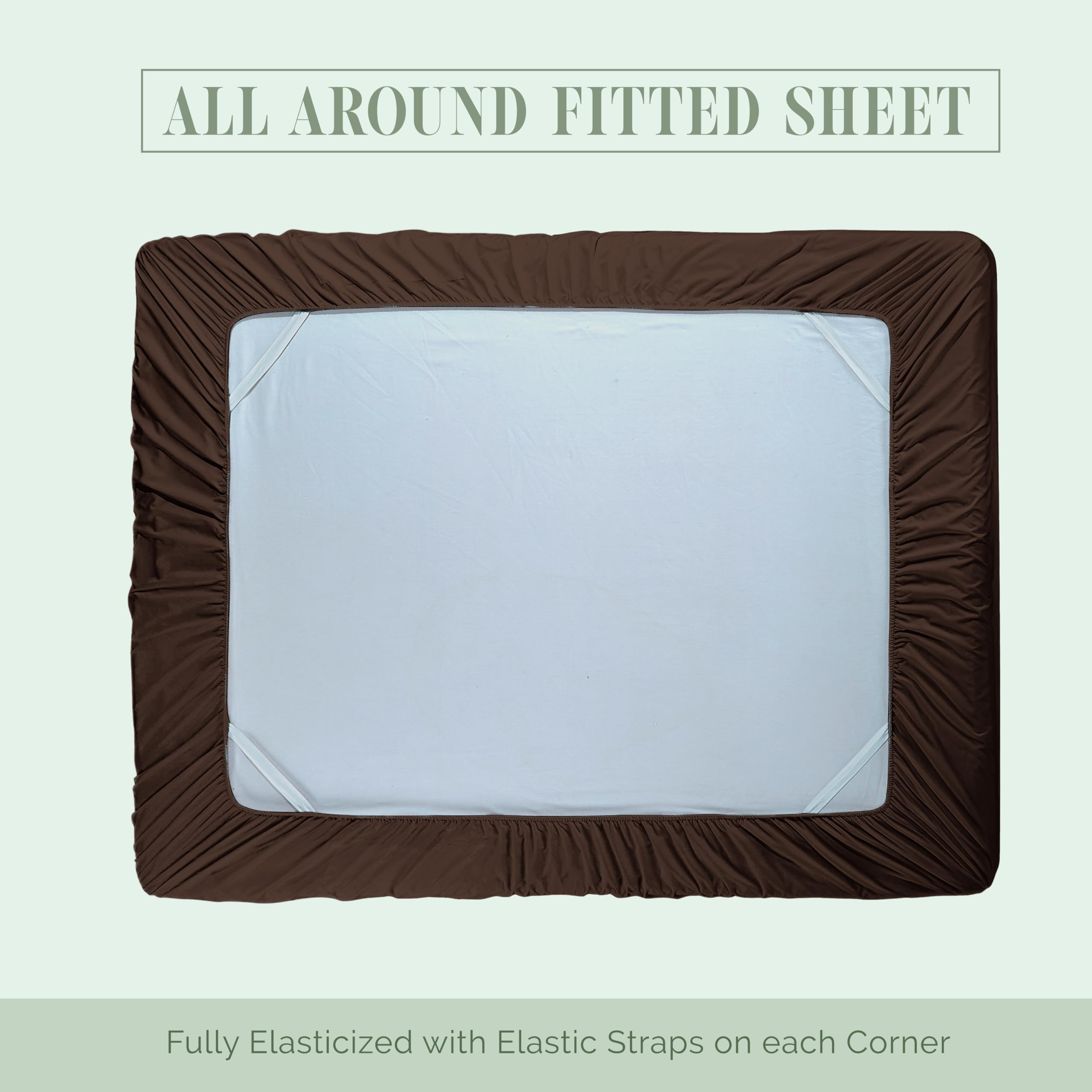 Elegant Comfort 1500 Premium Hotel Quality 18-24 Inches Deep - Extra Deep Pocket Single Fitted Sheet For High Mattress, Luxury And Softest, Smart Pocket - Wrinkle Free, Full, Chocolate Brown