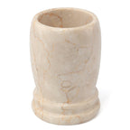 Creative Home Natural Champagne Marble Double Ring Collection Tumbler Toothbrush Holder Makeup Brush Holder Bathroom Vanity Coun