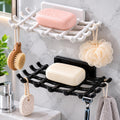 DEVHEART New Creative Wall Mounted Self Draining Soap Holder Bathroom Soap Dish Kitchen Sink Soap Stand Adhesive Soap Tray Quick