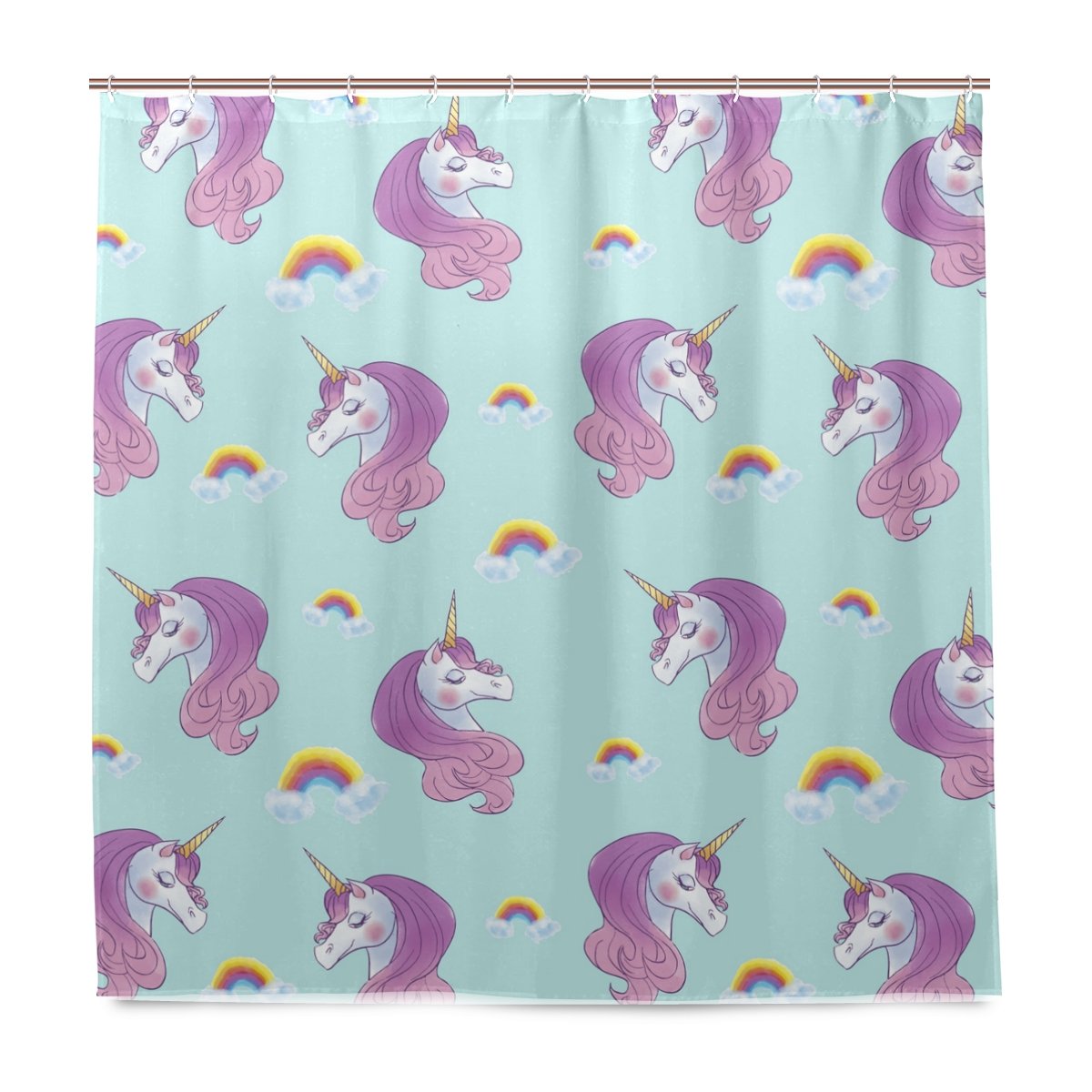 My Little Nest Waterproof Shower Curtain For Bathroom Unicorns Polyester Fabric Bath Stall Curtain With Free Hooks 72&quot; X 72&quot;