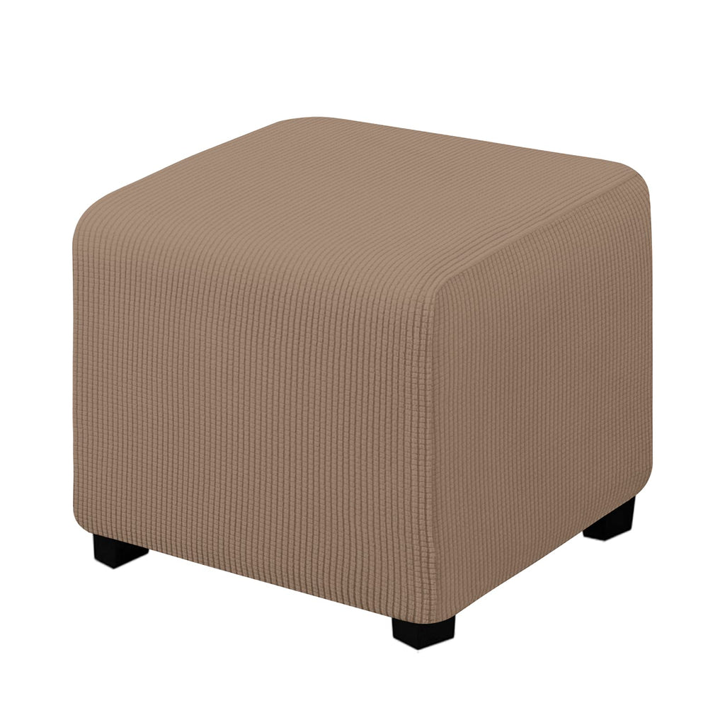 Easy-Going Stretch Ottoman Cover Folding Storage Stool Furniture Protector Soft Rectangle Slipcover With Elastic Bottom (X-Small,Camel)