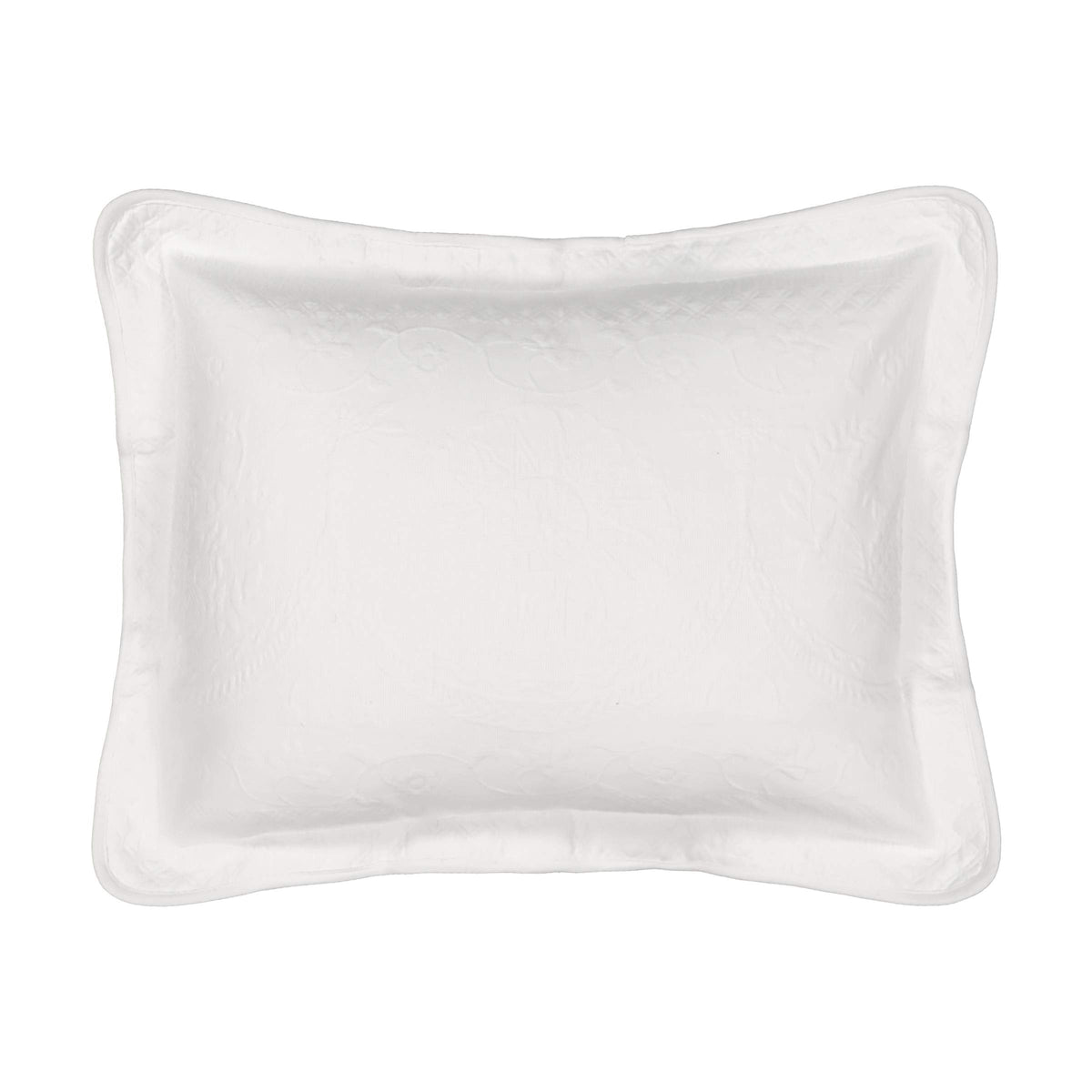 Historic Charleston King Charles Modern Farmhouse Floral Matelasse Decorative Pillowcase, Standard Sham (20' X 26'), White