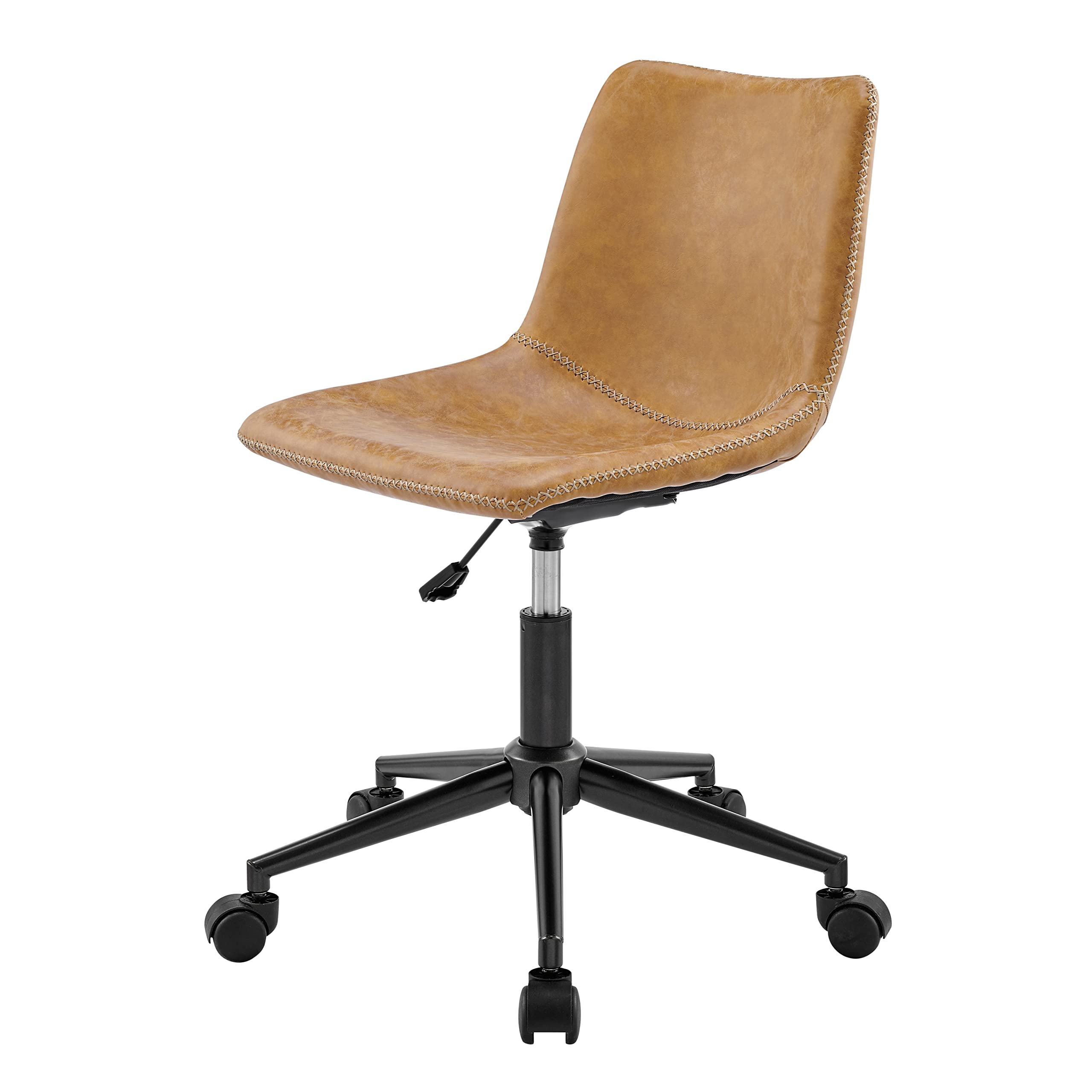 npd furniture and more Clarke PU Swivel Office Chair, Vintage Cedar