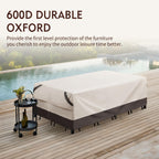 Bestalent Waterprooof Outdoor Furniture Covers For Table And Chairs, Patio Rectangular Table Cover Heavy Duty, Fits Up To 108L X 82W X 28H Inches (Beige/Grey)