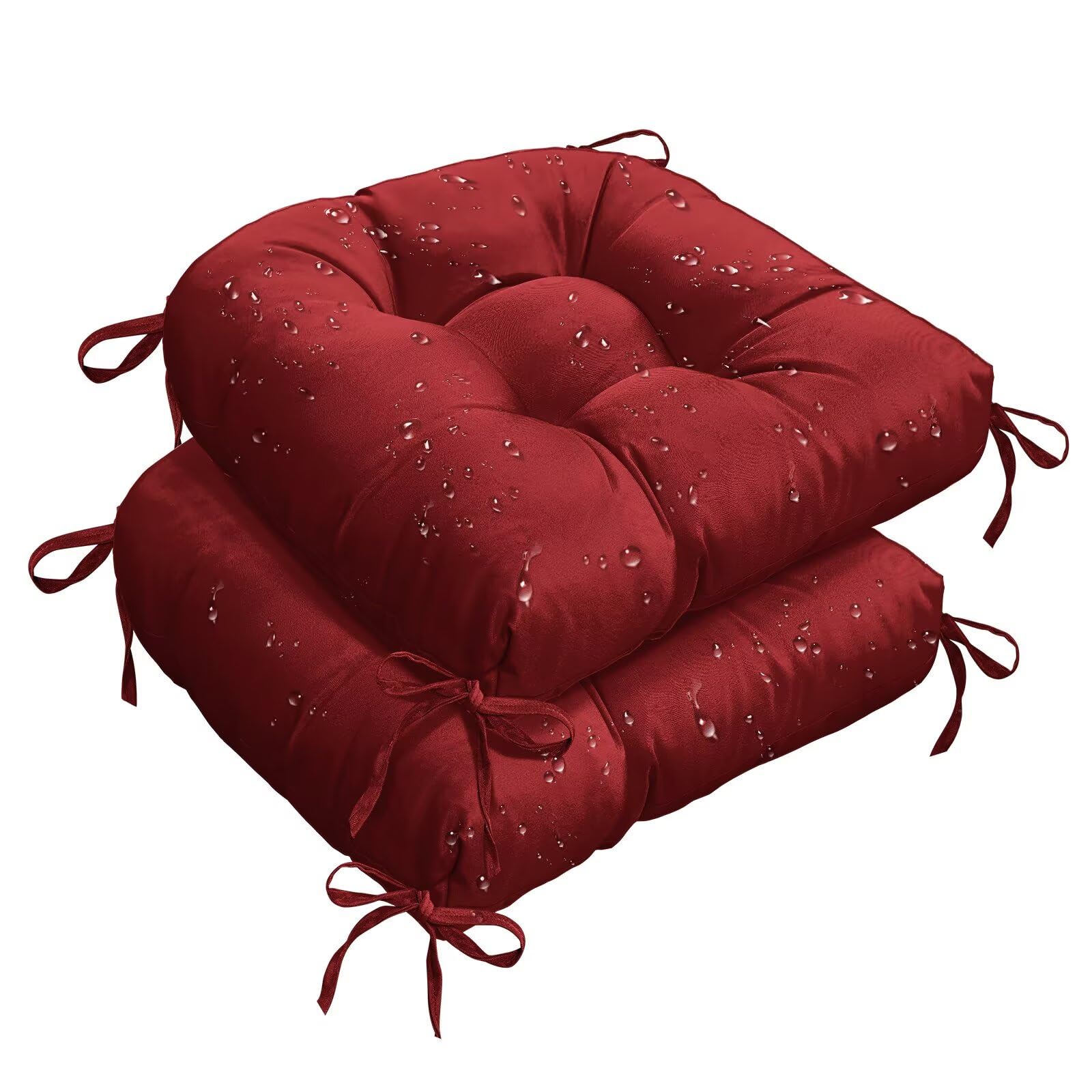 Tesica Burgundy Rocking Chair Cushions Indoor Outdoor Patio High Back Rocker Chair Replacement Cushion Pads 18' X 18'