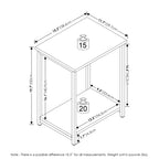 Furinno Simplistic Metal Frame End Table, 2-Pack, Amber Pine