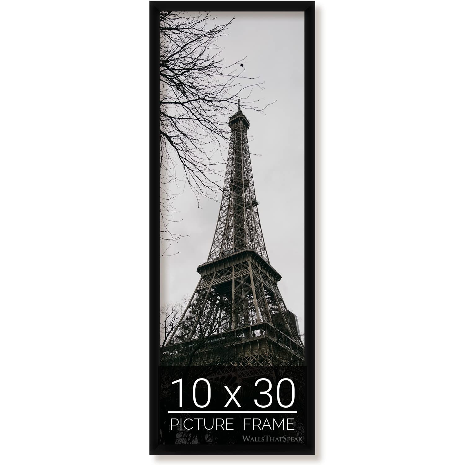wallsthatspeak 10x30 Black Picture Frame for Puzzles Posters Photos or Artwork