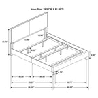 Coaster Home Furnishings Dorian Modern Upholstered Eastern King Size Bed Frame Black Faux Leather Easy Assembly 300761KE