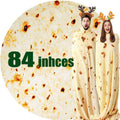 84In White Elephant Gifts For Adults Useful Burrito Tortilla Blanket Funny Throw Blankets Women Men Round Soft Flannel Taco Food