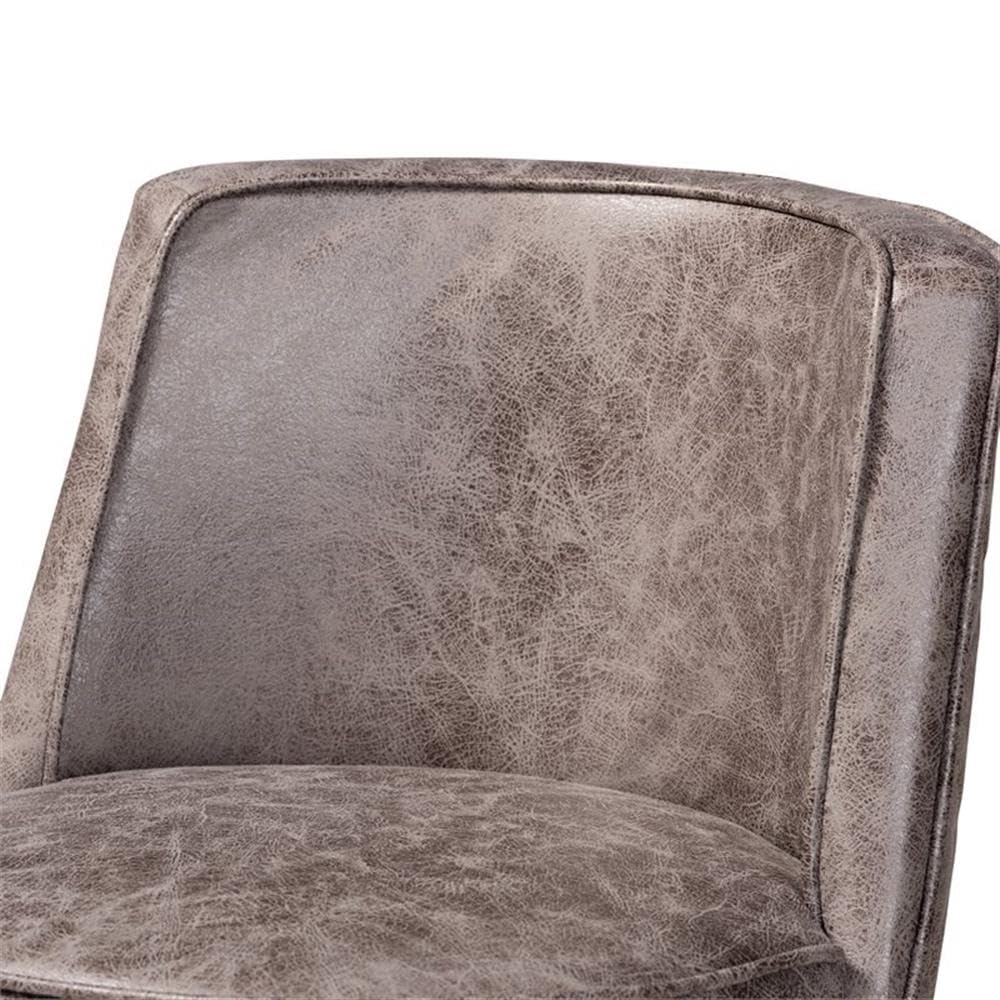 Baxton Studio Adams Modern Transitional Distressed Grey Fabric Upholstered and Walnut Brown Finished Wood 2-Piece Bar Stool Set