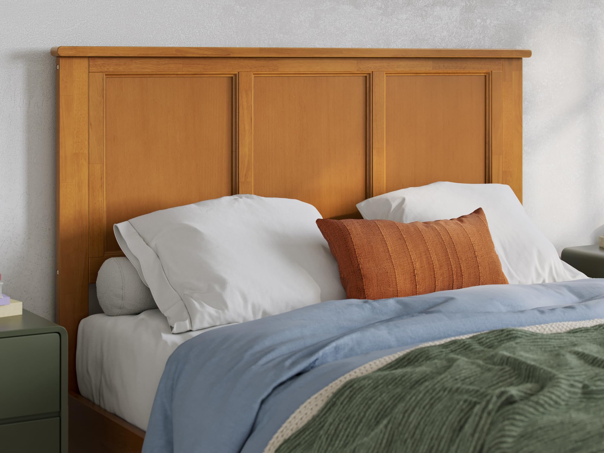 Afi, Charlotte Full Solid Wood Low Profile Platform Bed With Matching Footboard, Walnut