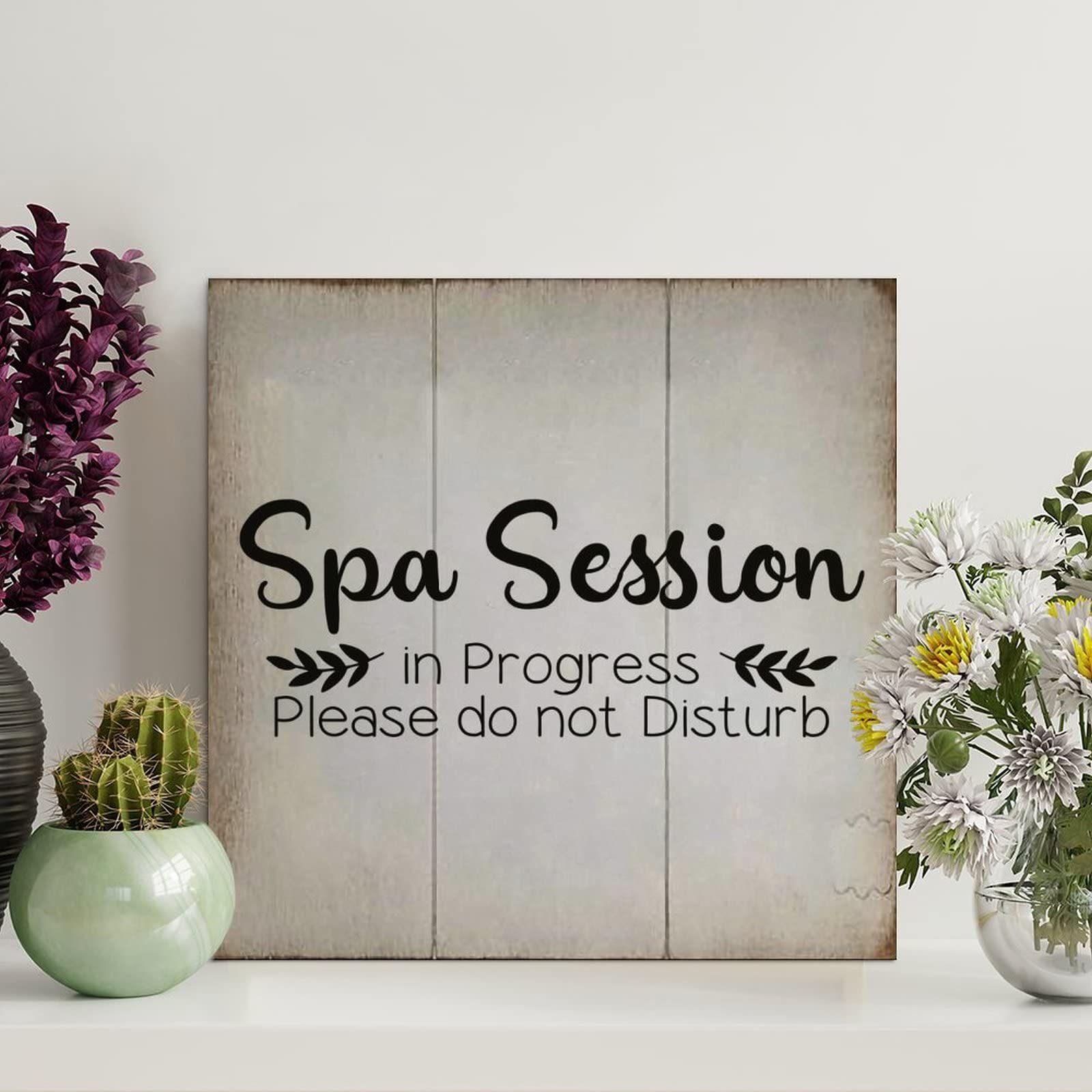 Littlegrove Seeds Spa Session In Progress Please Do Not Disturb Wood Signs Vintage Country Wood Plaque Motivational Wall Art Rus