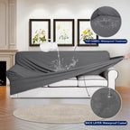 Purefit 100% Dual Waterproof Couch Cover Slipcovers For Couches And Sofas - Stretch Non Slip Fleece Sofa Covers Washable, Leakproof Furniture Protector For Kids, Pets, Dog (Loveseat, Gray)