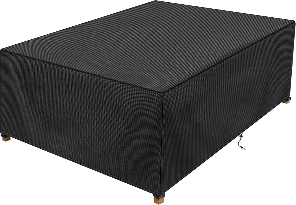 Patio Table Cover 100% Waterproof, 107.8X82.2X27.9 Inch Outdoor Table Cover Rectangular, Patio Furniture Cover For Dinning Furniture, Picnic Coffee Tables Chairs And Sofas, Black