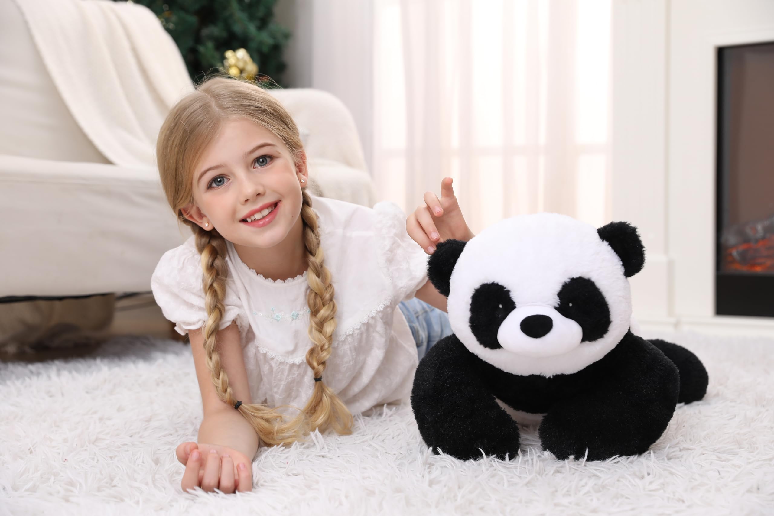 Jellymallow 5 Lbs, 27 Inches Panda Weighted Stuffed Animals, Cuddly Weighted Panda Plush Pillow Giant Plushie Ideal Gift For Adu