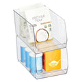 iDesign Clear Plastic Stackable Storage Bin, 2Pack