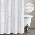 jinchan Grey and White Shower Curtain Inky Herringbone Chevron Zig Zag Waterproof Fabric Modern Farmhouse Shower Curtains for Ba