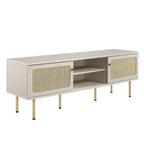 Modway Cambria Rattan and Particleboard TV Stand for TVs up to 60" in White