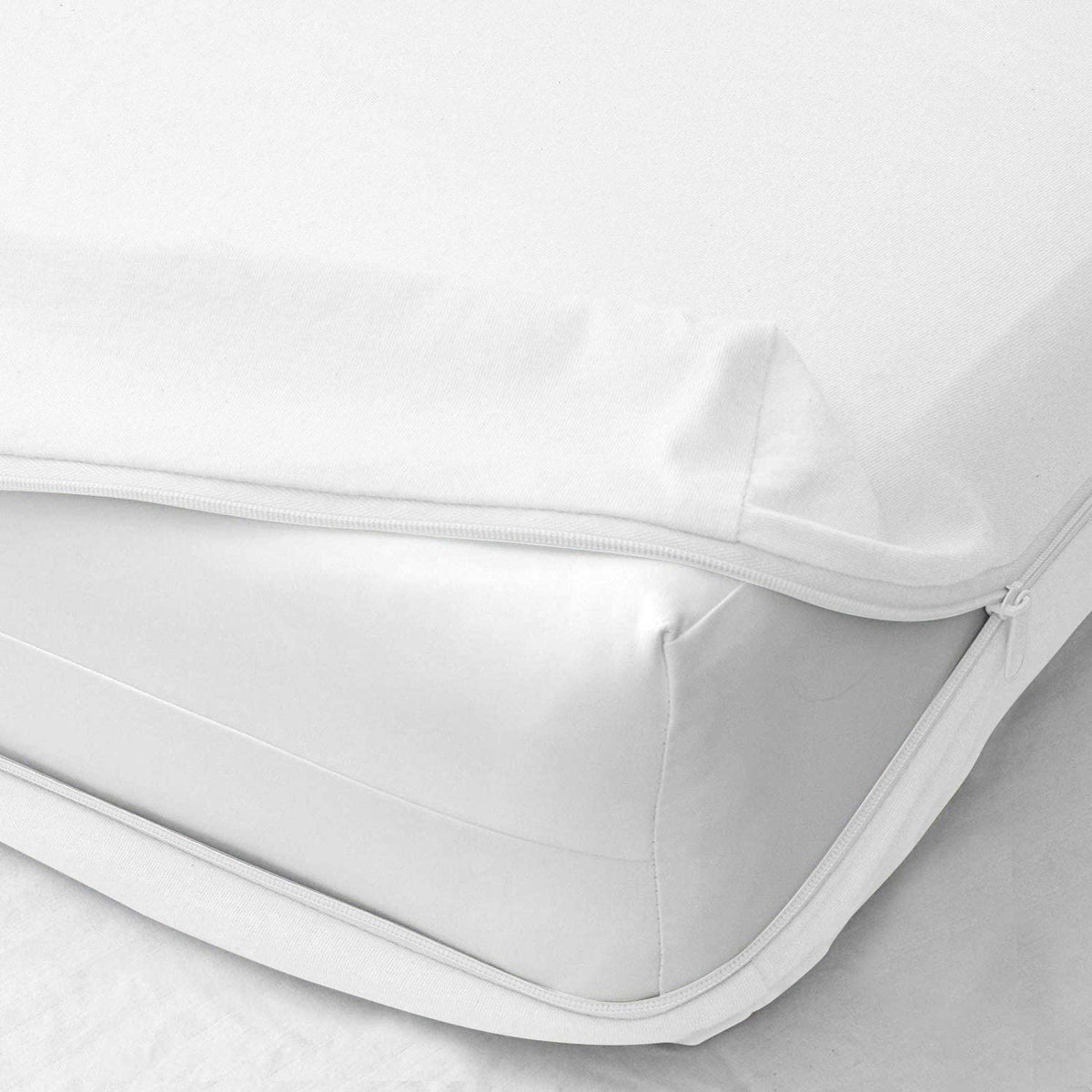 Zipper Fitted Sheet, Extra Long Zipper Fitted Sheet 12'' Deep Pocket, Hotel Quality Brushed Microfiber Bottom Sheet, Soft Wrinkl