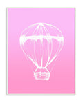 Stupell Home D  cor Graphic Hot Air Balloon White and Pink Wall Plaque Art, 10 x 0.5 x 15, Proudly Made in USA