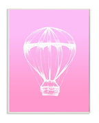 Stupell Home D  cor Graphic Hot Air Balloon White and Pink Wall Plaque Art, 10 x 0.5 x 15, Proudly Made in USA