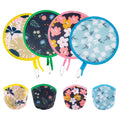 4 Styles Floral Round Foldable Hand Fan Japanese Foldable Fan Style Handheld Foldable Compact Cooling Fans,Round Folding Fan for