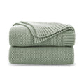 Cozecube Sage Throw Blanket For Bed, Soft Cozy Cable Knit Throw Blanket For Twin Bed, Lightweight Warm Decorative Farmhouse Chri