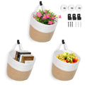 Fabric Wall Hanging Baskets 3 Pack  Woven Storage Organizers with Adhesive Hooks, Boho Style Wall Mounted Pouches for Home Kitc