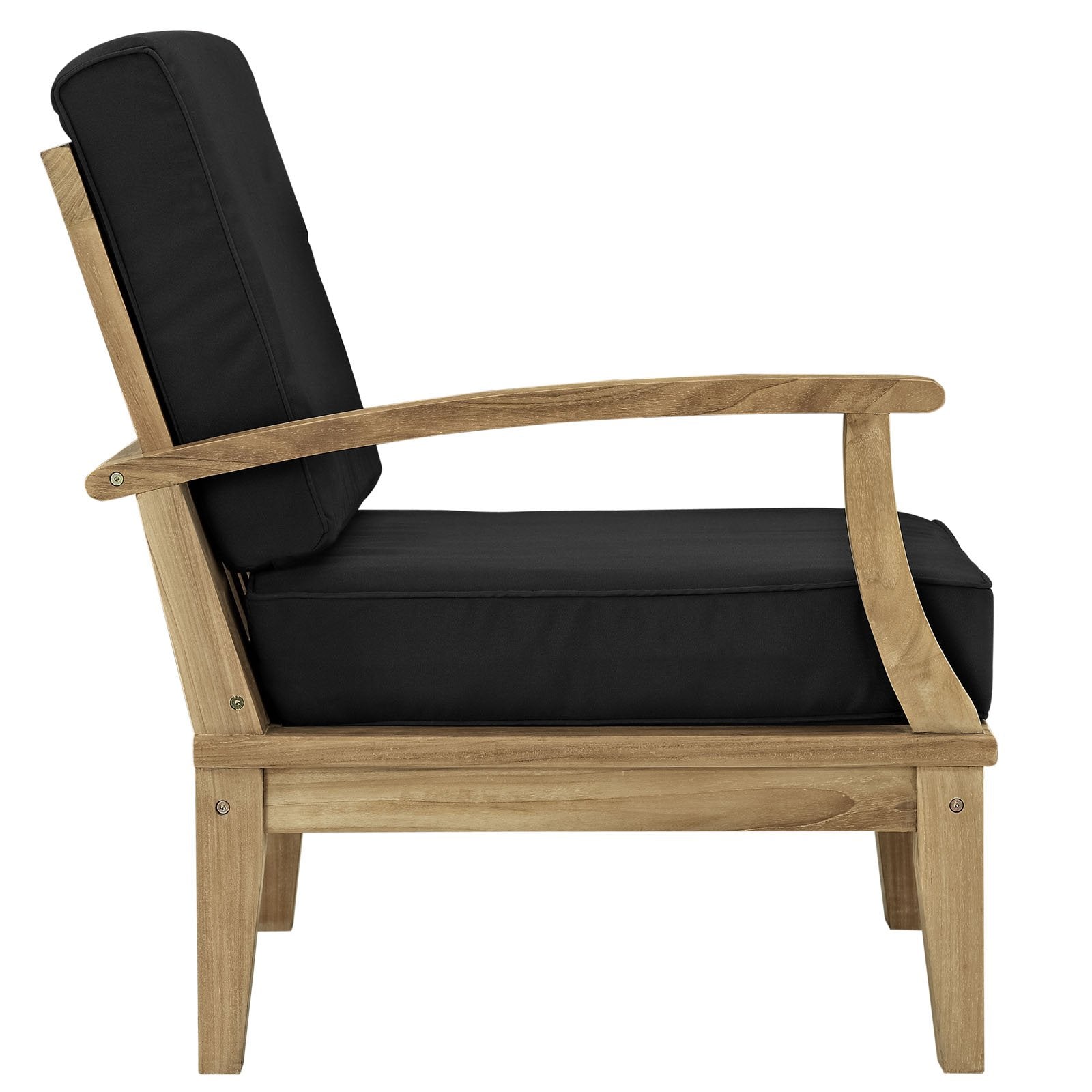 Lexmod Marina 7-Piece Outdoor Patio Teak Sofa Set, Natural Black