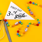 Cinpiuk First Day Of School Flag Diy 2024 Back To School Pennants, First Day Of 3Rd Grade Flag With Ribbons Make Your Own School
