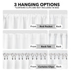 Deconovo Long Semi Blackout Curtains - Back Tab And Rod Pocket 50% Light Blocking Curtain Drapes For Hall Room, 42X108 Inch, White, 2 Panels
