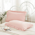 Pink Pillowcases King Pillowcases Ruffled Pillow Shams Set Of 2 Cute Pillowcases Solid Ruffled Fringe Design Baby Pink Shabby Ch