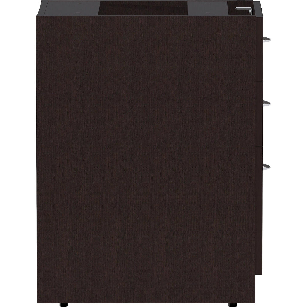 Lorell, LLR18220, Essentials Espresso Laminate Pedestal, 1 Each