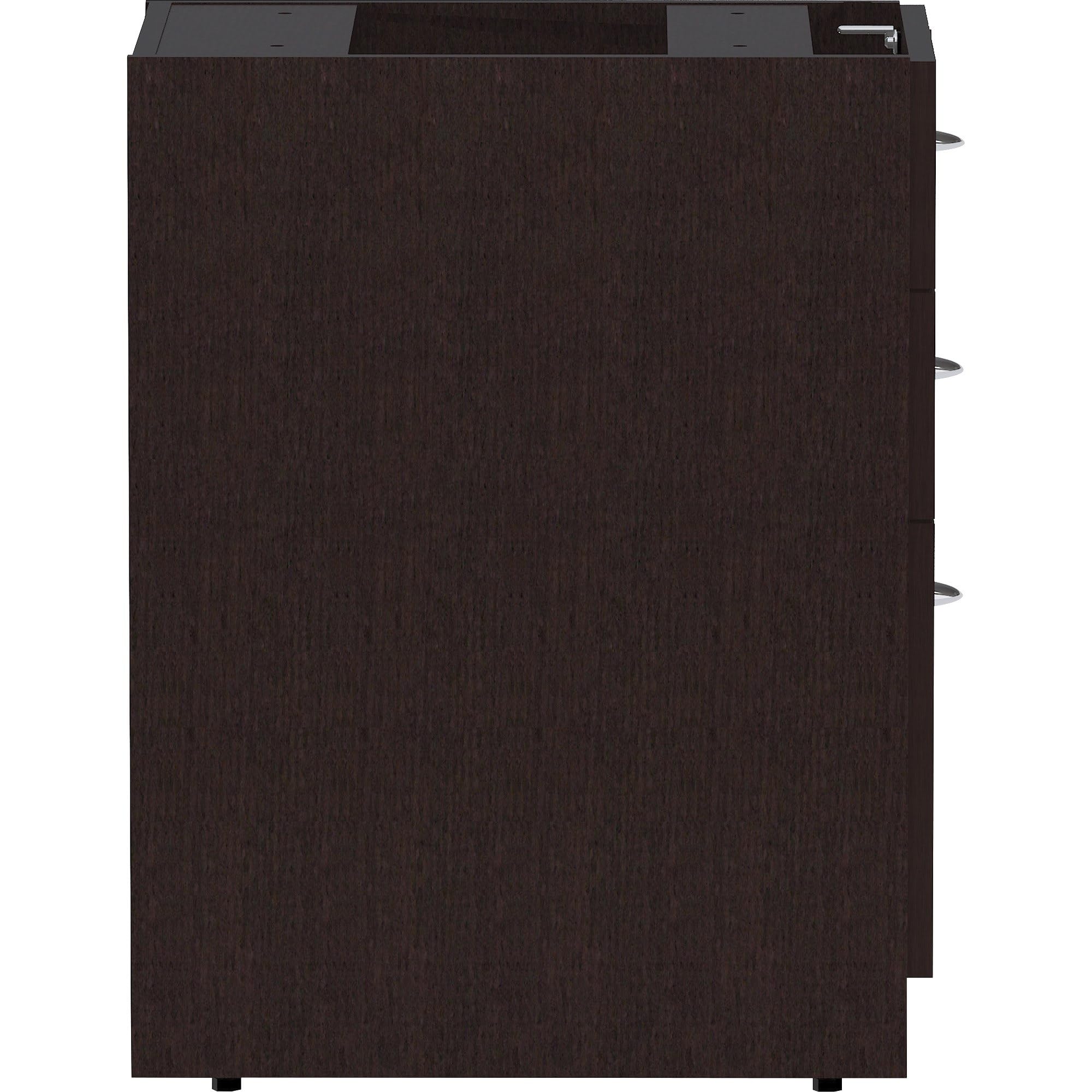 Lorell, LLR18220, Essentials Espresso Laminate Pedestal, 1 Each