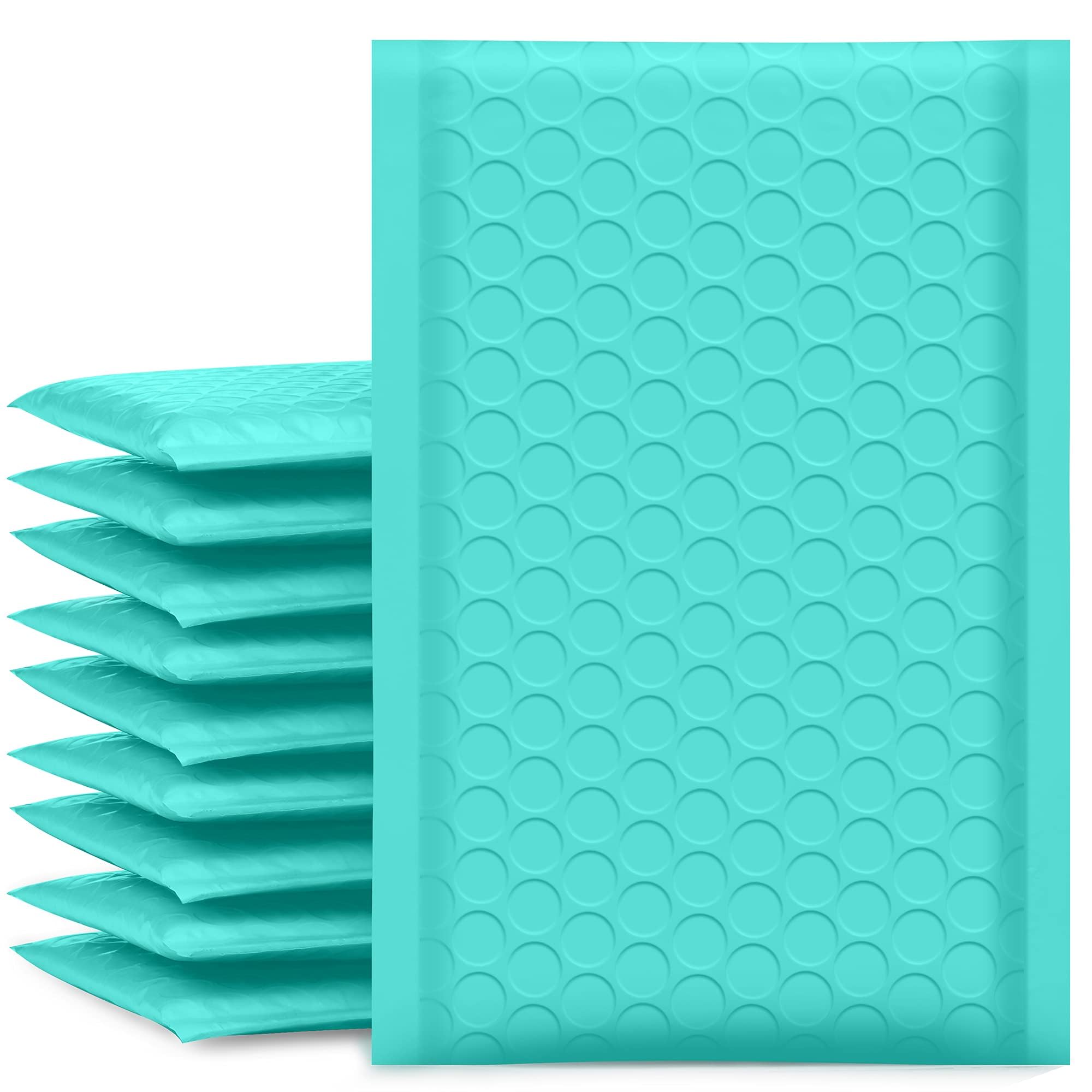 Ucgou Bubble Mailers 4X7 Inch Teal 50 Pack Poly Padded Envelopes Small Business Mailing Packages Opaque Self Seal Adhesive Water
