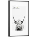 Homeforia - 11x17 inch Metal Picture Frame - 11 x 17 Aluminum Photo Frames - 8x12 Mat - Tempered Glass - Wall Hook Included - Se