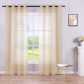 KOUFALL Tan Beige Curtains 84 Inches Long,Sheer Grommet Farmhouse Style Primitive Country Curtains for Living Room Bedroom Dinin