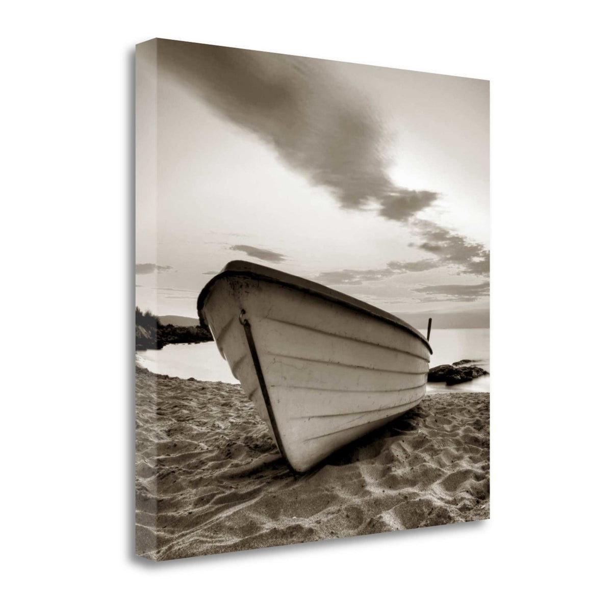 29' Sepia Tone Fishing Boat on the Beach Gallery Wrap Canvas Wall Art