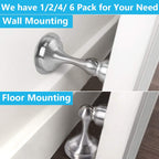 Winonly Door Stopper, Magnetic Door Stop, Stainless Steel, Magnetic Door Catch, 3M Double-Sided Adhesive Tape, No Drilling, Scre
