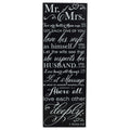 Dicksons Mr and Mrs Love Verses Black and White 5 x 14 Wood Wall Art Sign Plaque