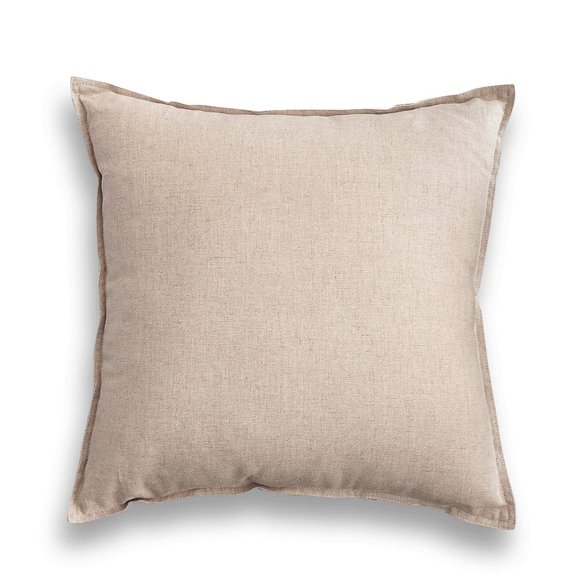 Jeanerlor Natural Cotton Linen Decoration Toss Throw Pillow Sham 18'X18' Cushion Case Yellow Pillow Cover Delicate Decorative